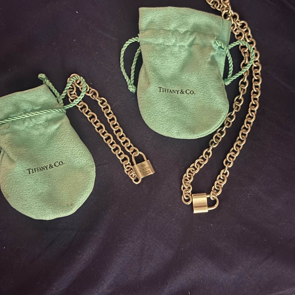 Tiffany & Co. Lock Necklace and Bracelet with dust bags.